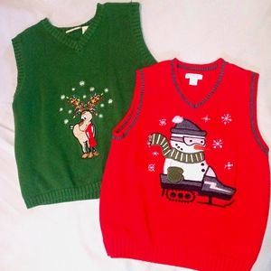 Kid's Holiday sweater vest size 6/7. set of 2!